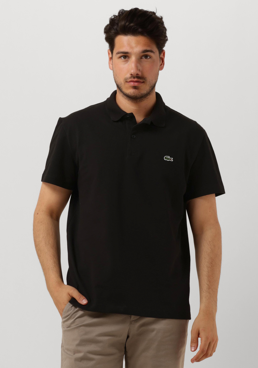 Polo noir outlet homme lacoste